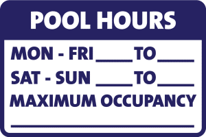 Public Pool Hours of Operation Sign