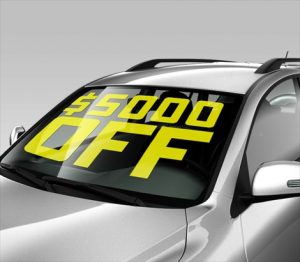 Cut Vinyl Lettering for Car Windshields & Windows