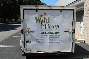 Custom Wild Flower Back Trailer Door Wrap