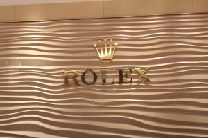 Rolex Custom Metallic Lobby Sign